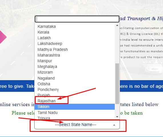 rajasthan driving licence